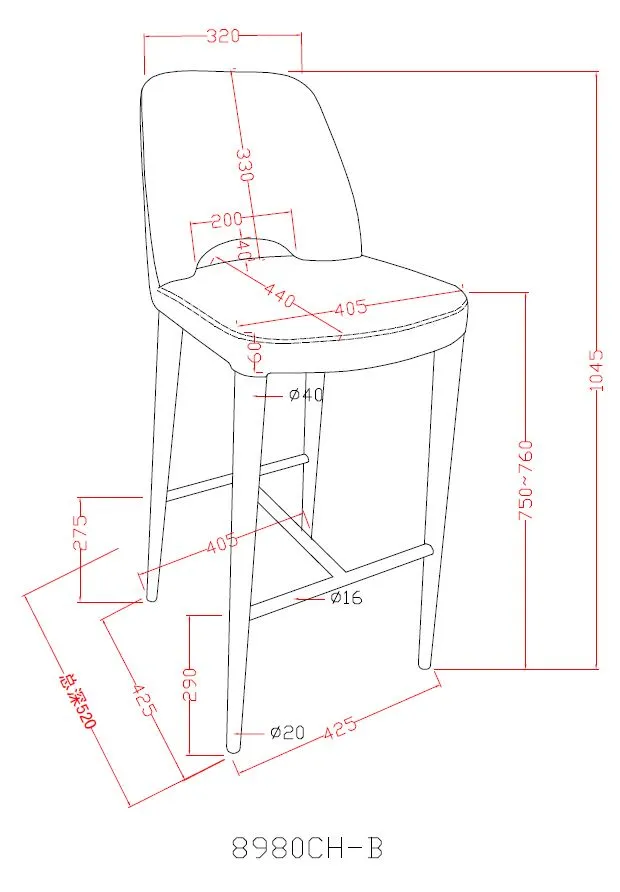 Modrest Williamette Modern Dark Grey Fabric Bar Stool