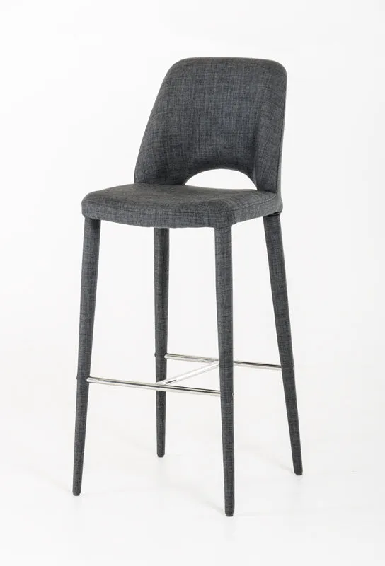 Modrest Williamette Modern Dark Grey Fabric Bar Stool