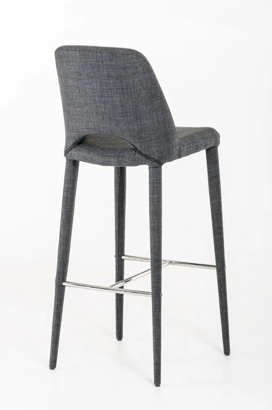 Modrest Williamette Modern Dark Grey Fabric Bar Stool