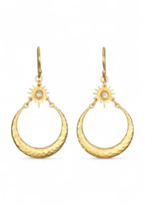 Moonstone Linear Hoops