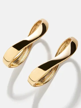 Natalia Wavy Hinge Bangle Set Gold - BaubleBar