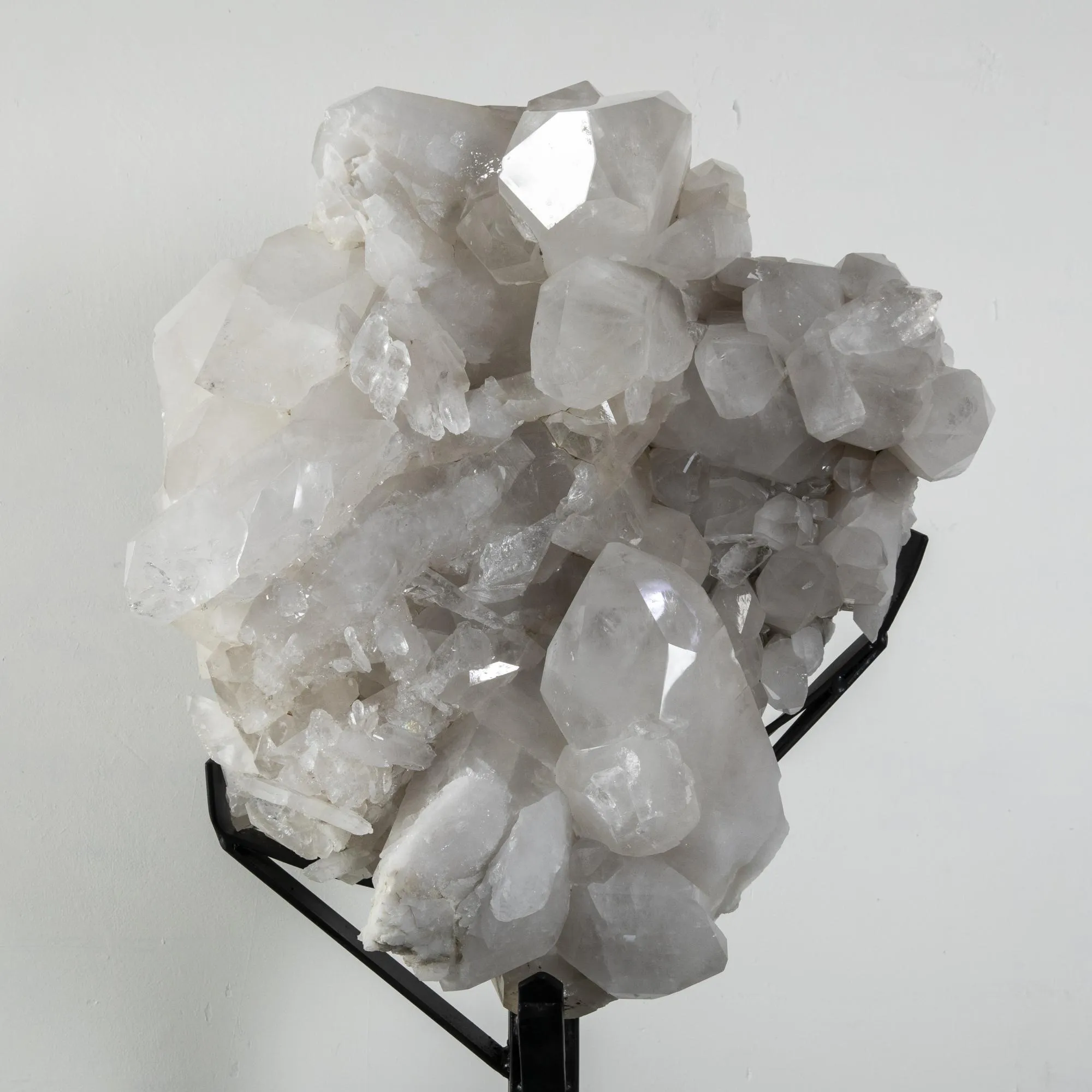 Natural Brazilian Quartz Cluster on Custom Stand - 55” / 214 lbs