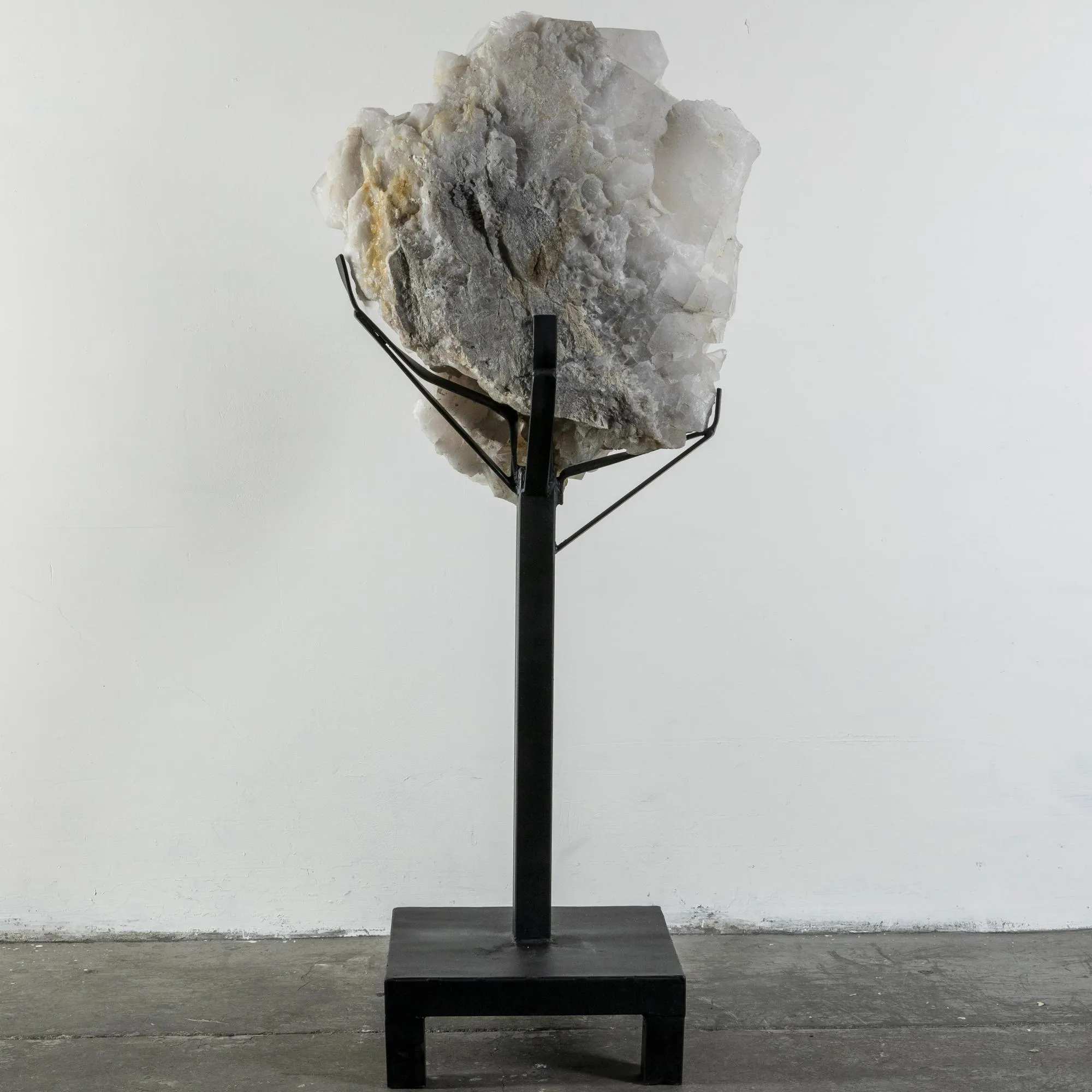 Natural Brazilian Quartz Cluster on Custom Stand - 55” / 214 lbs