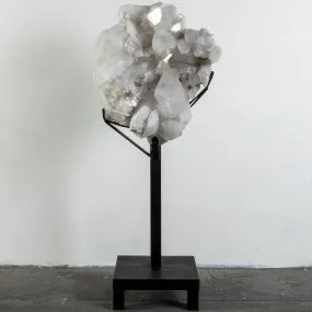 Natural Brazilian Quartz Cluster on Custom Stand - 55” / 214 lbs