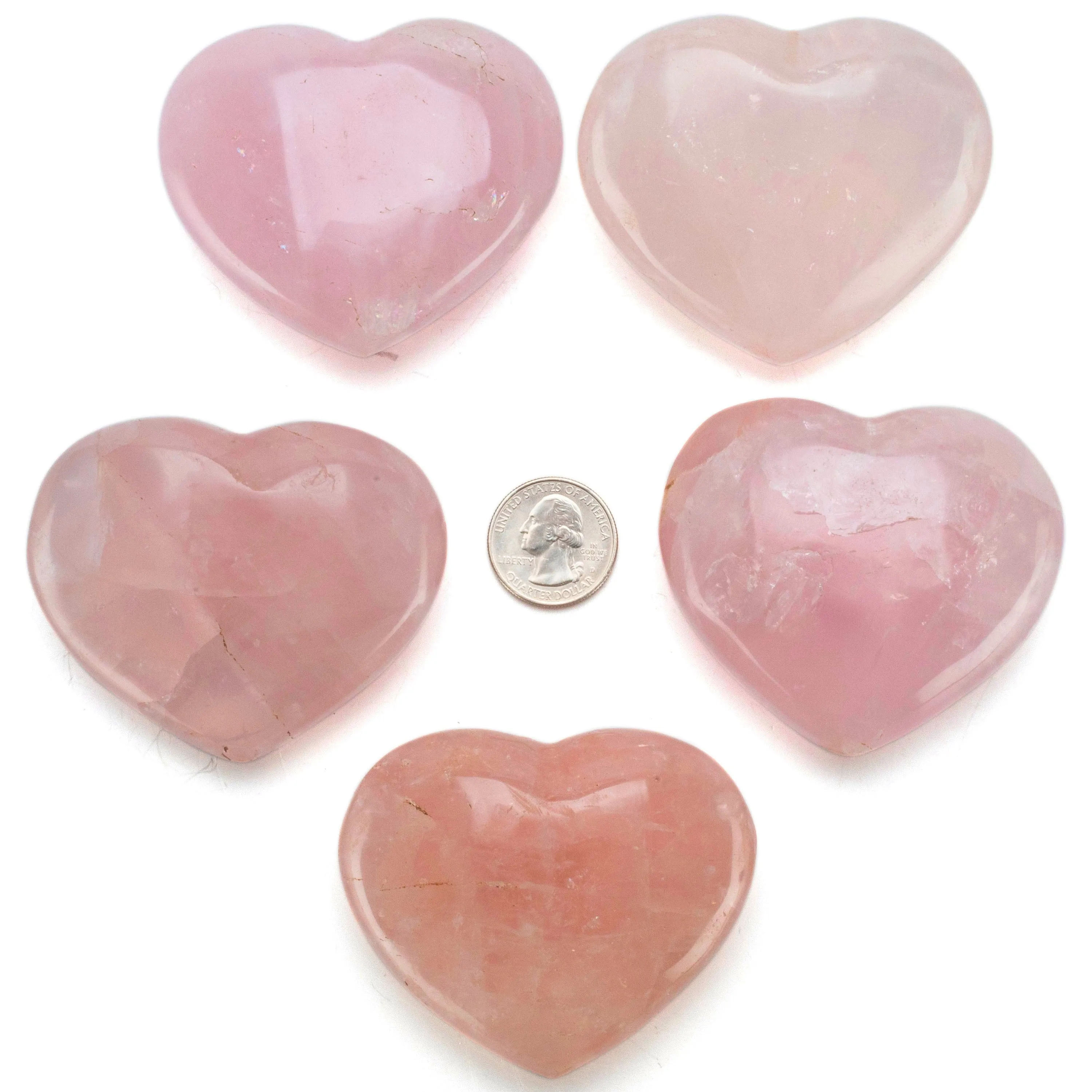 Natural Rose Quartz Heart Carving from Madagascar -3"