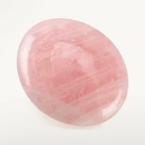 Natural Rose Quartz Palm Stone Carving from Madagascar -3"