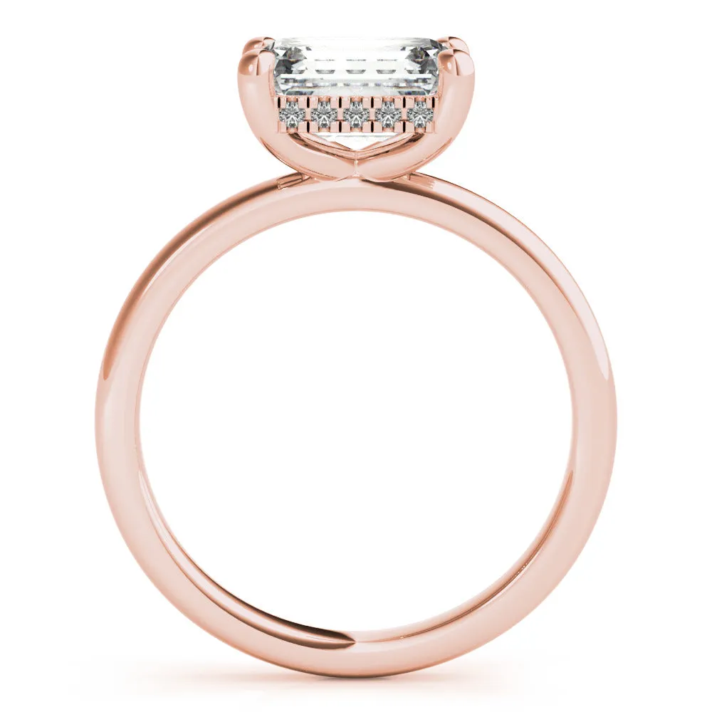 Noelle East West Emerald Diamond Engagement Ring Setting