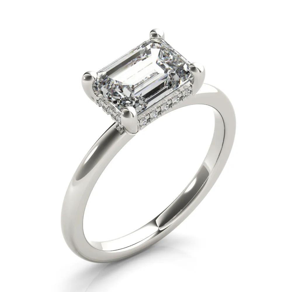 Noelle East West Emerald Diamond Engagement Ring Setting