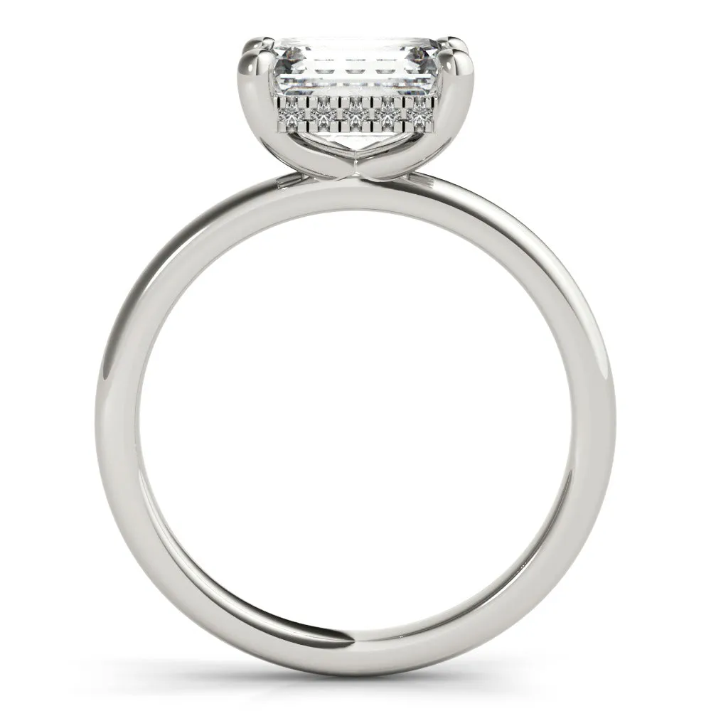 Noelle East West Emerald Diamond Engagement Ring Setting