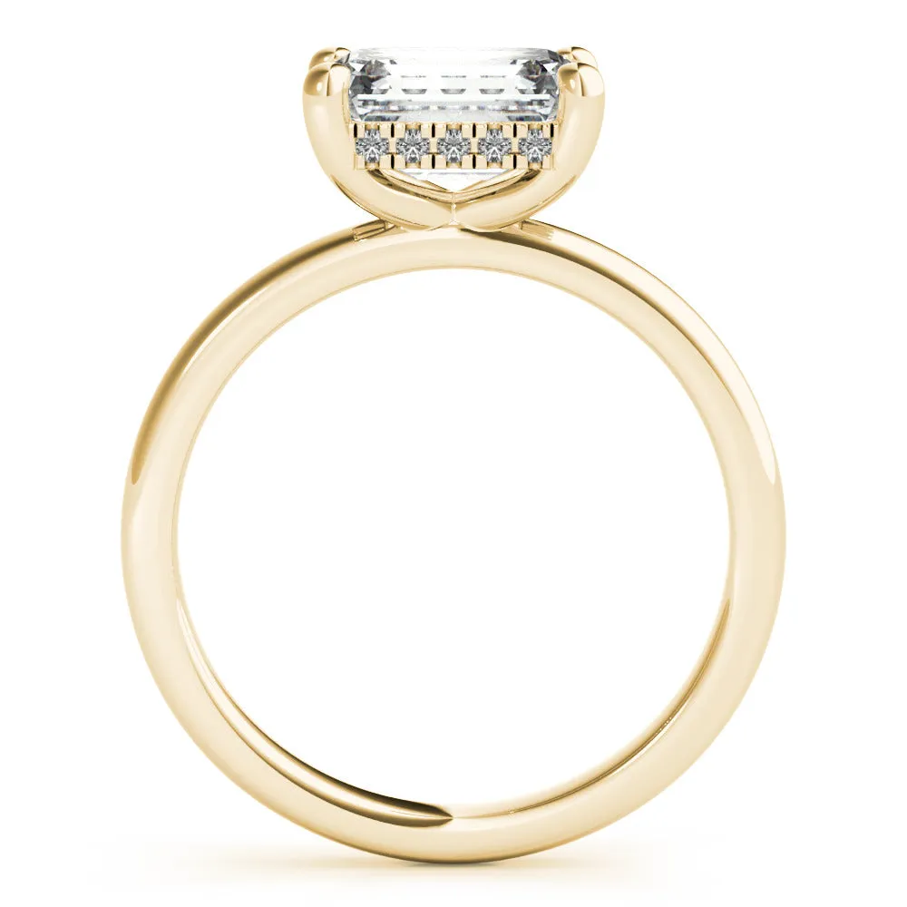 Noelle East West Emerald Diamond Engagement Ring Setting