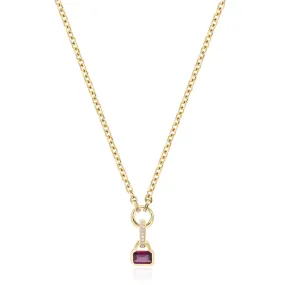 October: Rhodolite Charm on Carrier Chain