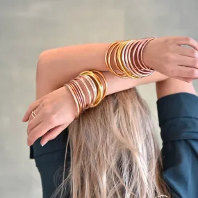 Original Gold Leaf Temple Bangle with Mantra | Red Gold (Copper)