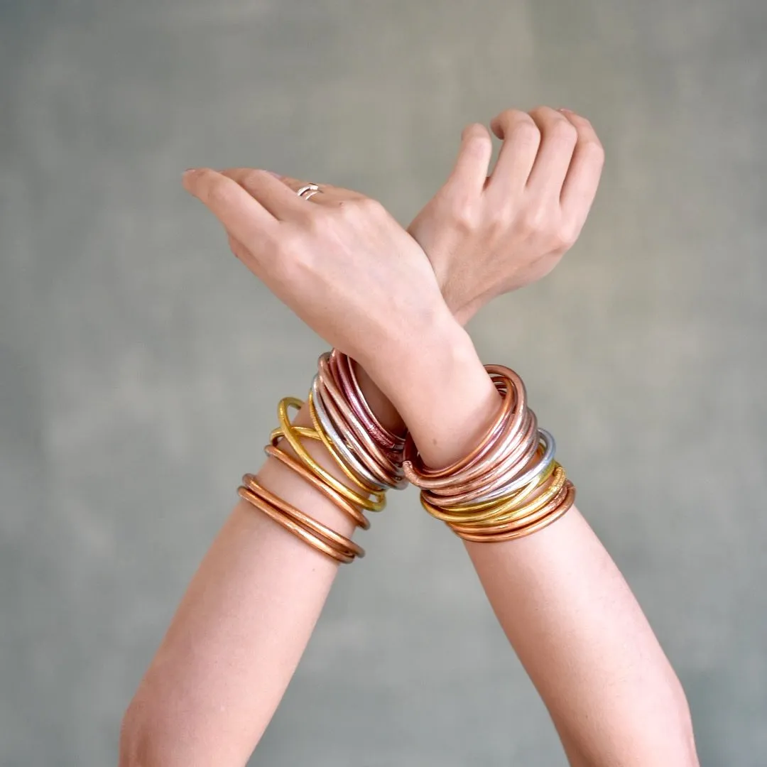Original Gold Leaf Temple Bangle with Mantra | Red Gold (Copper)