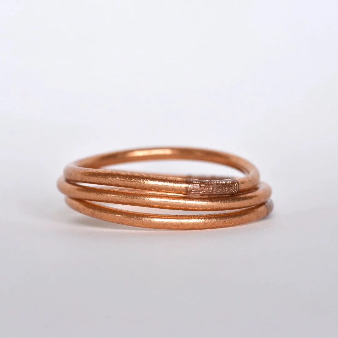 Original Gold Leaf Temple Bangle with Mantra | Red Gold (Copper)