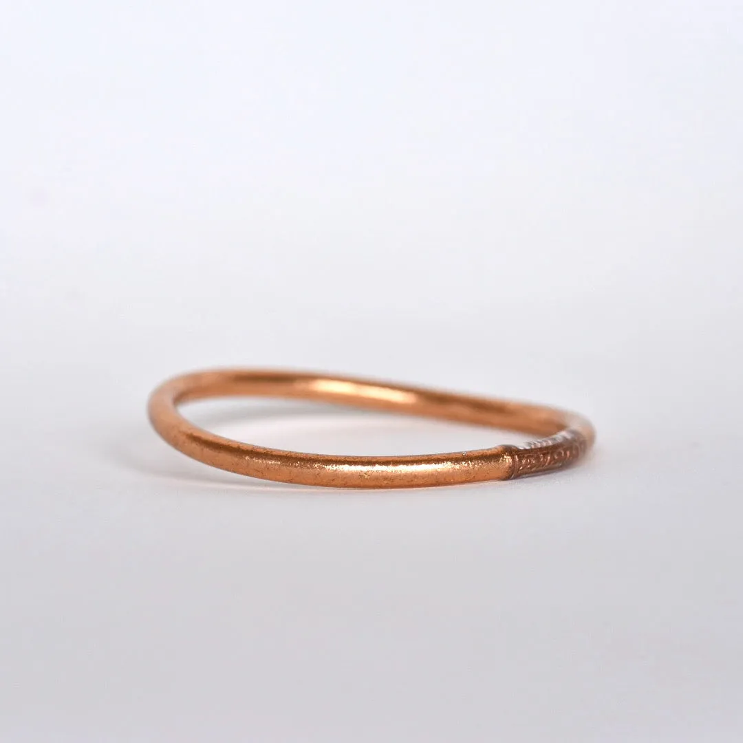 Original Gold Leaf Temple Bangle with Mantra | Red Gold (Copper)