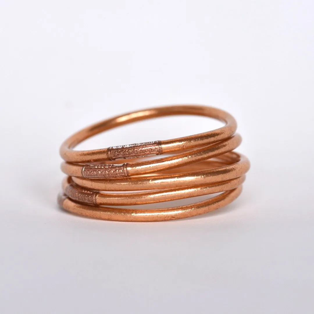 Original Gold Leaf Temple Bangle with Mantra | Red Gold (Copper)