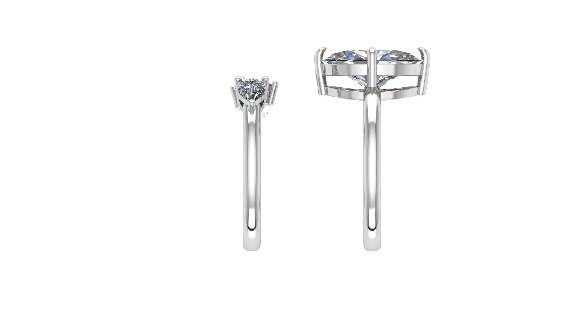 Oval  Brilliant Combo Ring Set