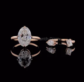 Oval  Brilliant Combo Ring Set
