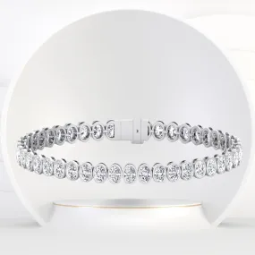 Paola - Bezel Set Oval Shape Natural Diamond Tennis Bracelet