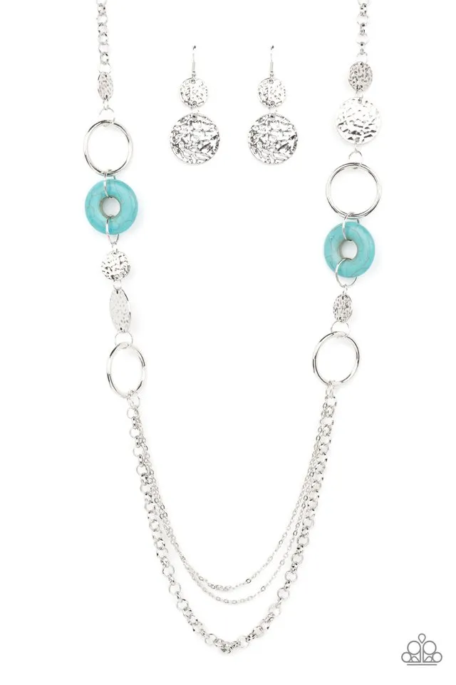 Paparazzi Necklace ~ Grounded Glamour - Blue