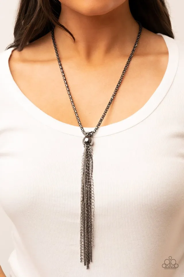 Paparazzi Necklace ~ Metallic MESH-Up - Black