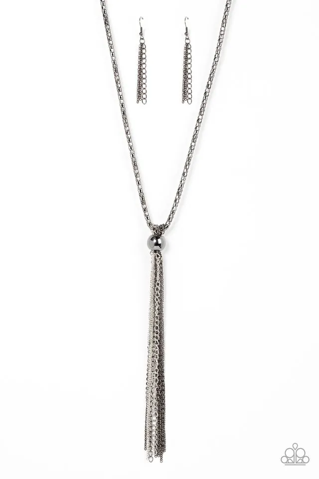 Paparazzi Necklace ~ Metallic MESH-Up - Black