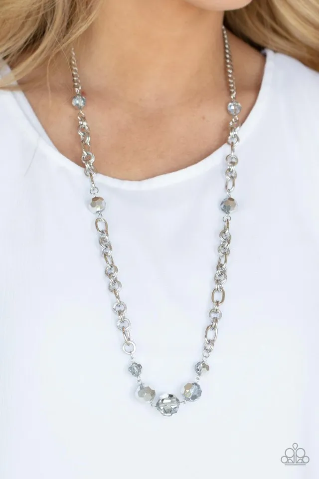 Paparazzi Necklace ~ Prismatic Pick-Me-Up - Silver