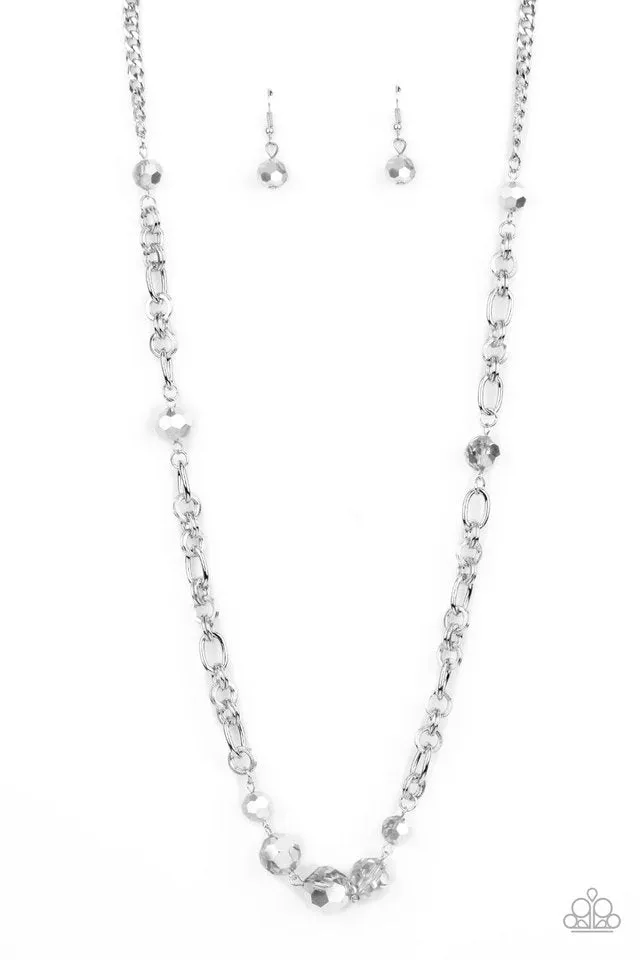 Paparazzi Necklace ~ Prismatic Pick-Me-Up - Silver