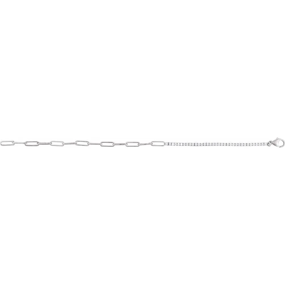 Paper Clip Diamond Bracelet