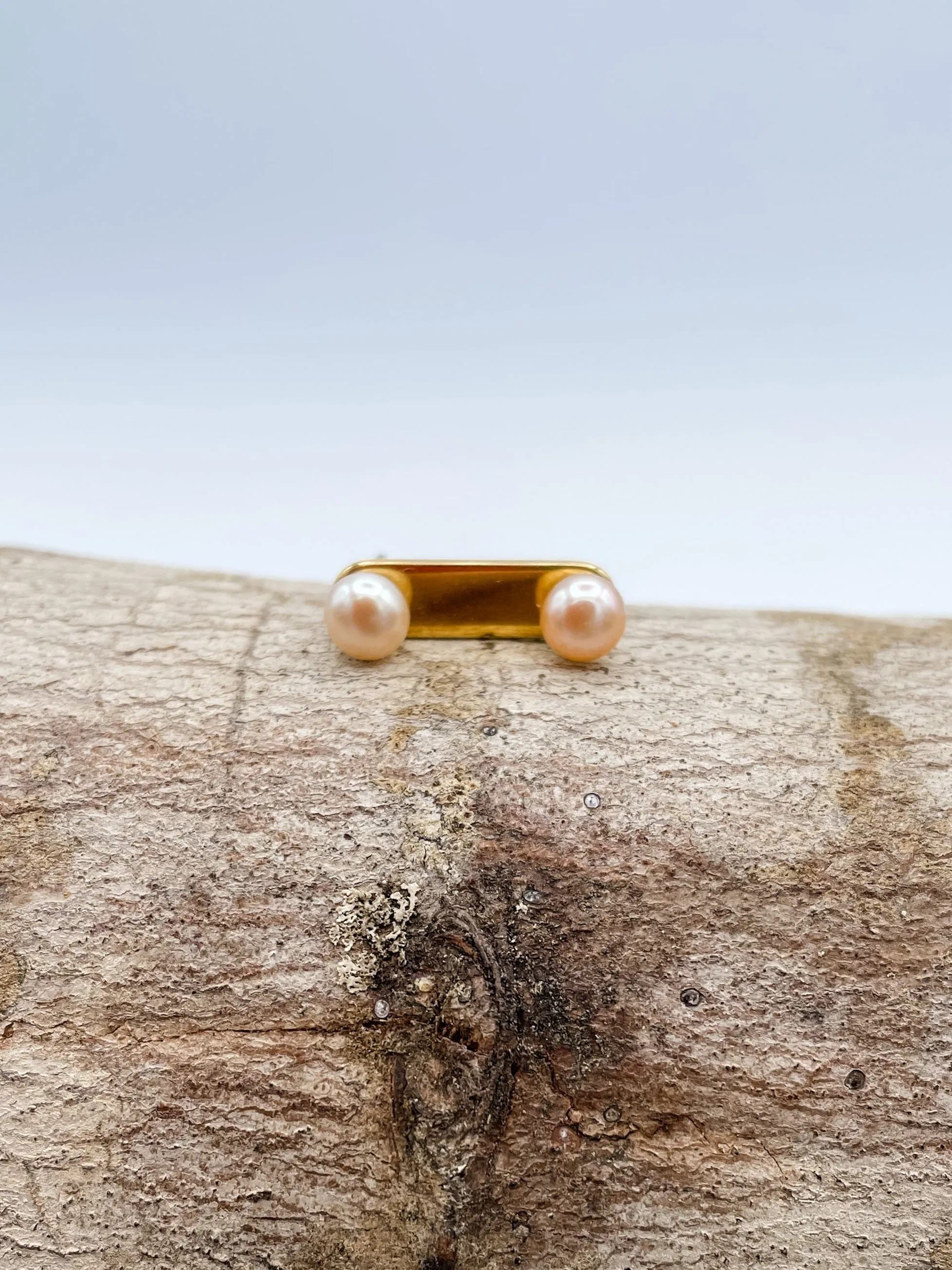 Pearl Stud Earrings on 925 Sterling Silver