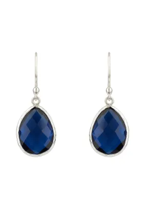 Petite Drop Earrings Sapphire Hydro Silver