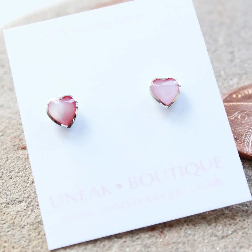 Pink Mother of Pearl Stud Earrings
