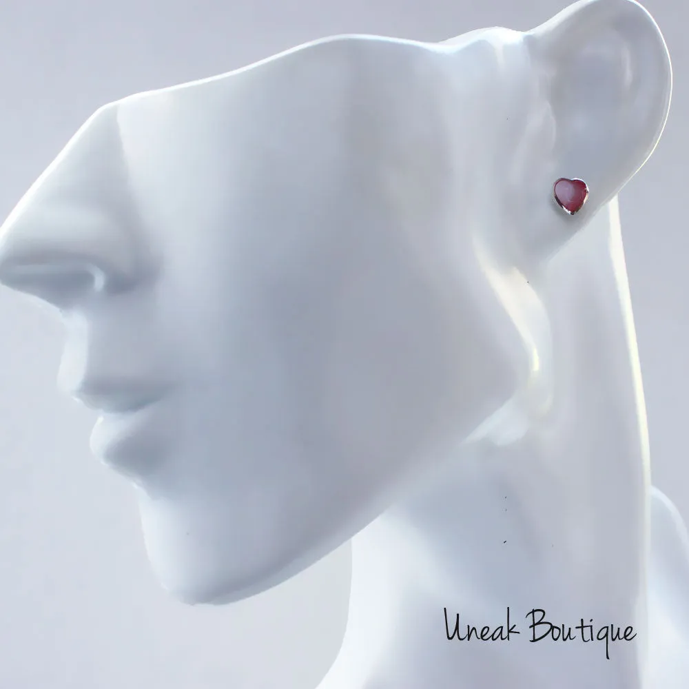 Pink Mother of Pearl Stud Earrings