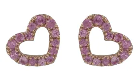 Pink Sapphire 0.24ct t.w. Open Heart Earrings