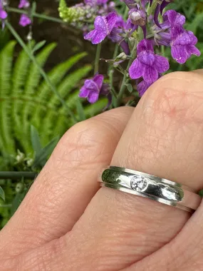 Platinum brilliant TWVS 0.06ct Diamond ring size L