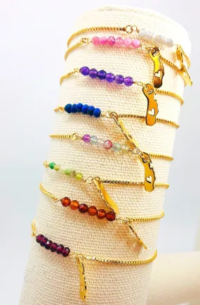 Rainbow Cali Love Bracelet // Handmade Gemstone Bracelet // California Charm Bracelet