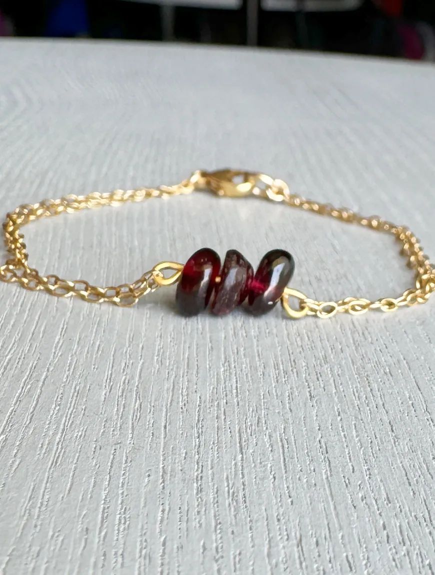 Raw Garnet Bracelet