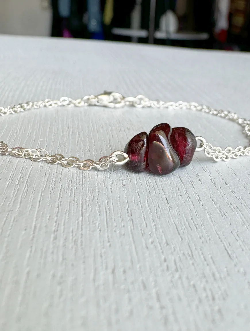 Raw Garnet Bracelet