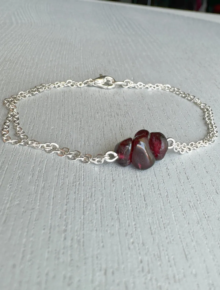 Raw Garnet Bracelet