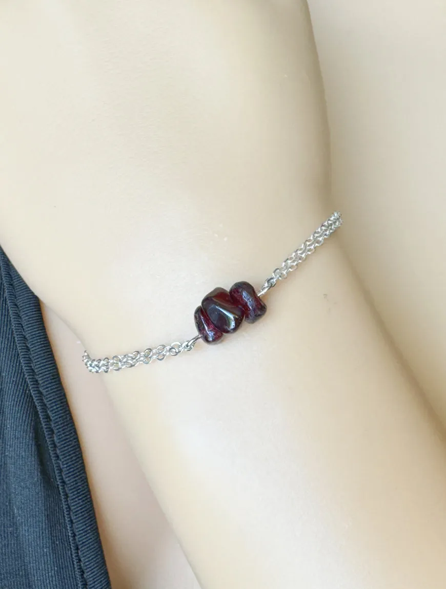Raw Garnet Bracelet