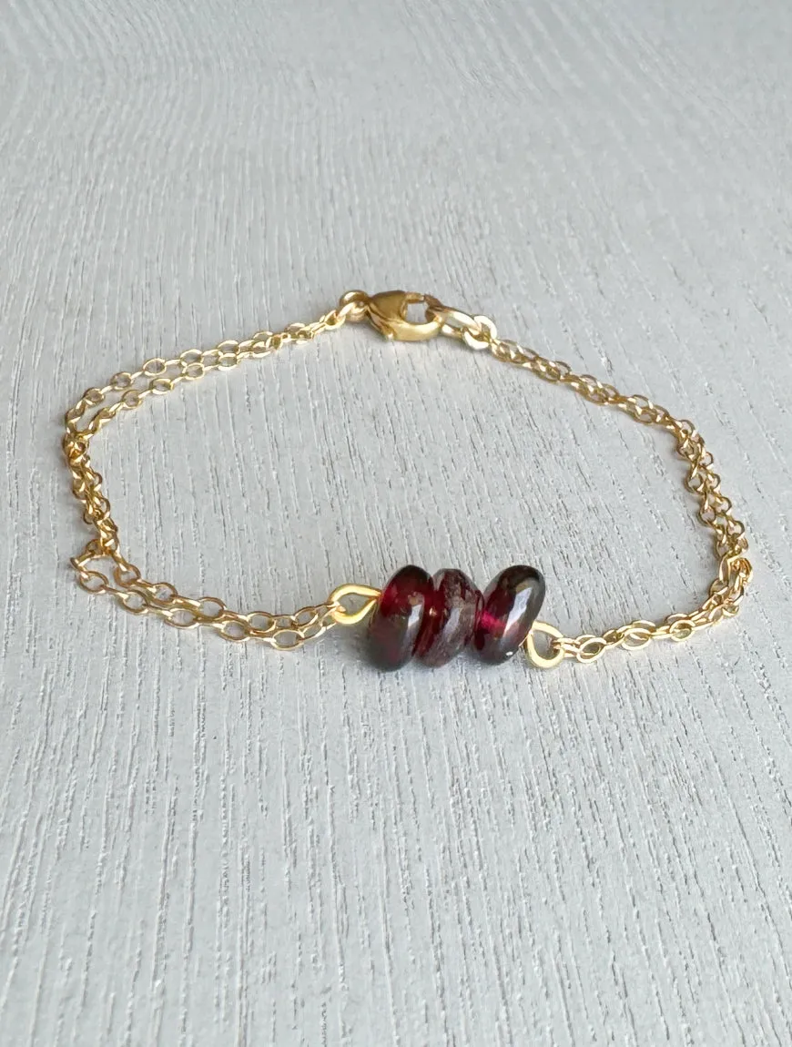 Raw Garnet Bracelet