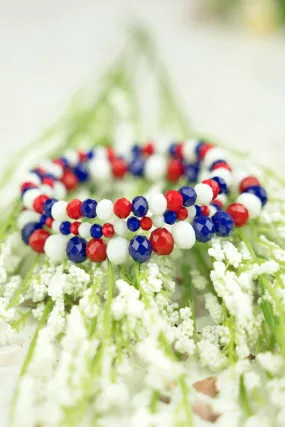 Red, White and Blue Liv Beaded Bracelet Set