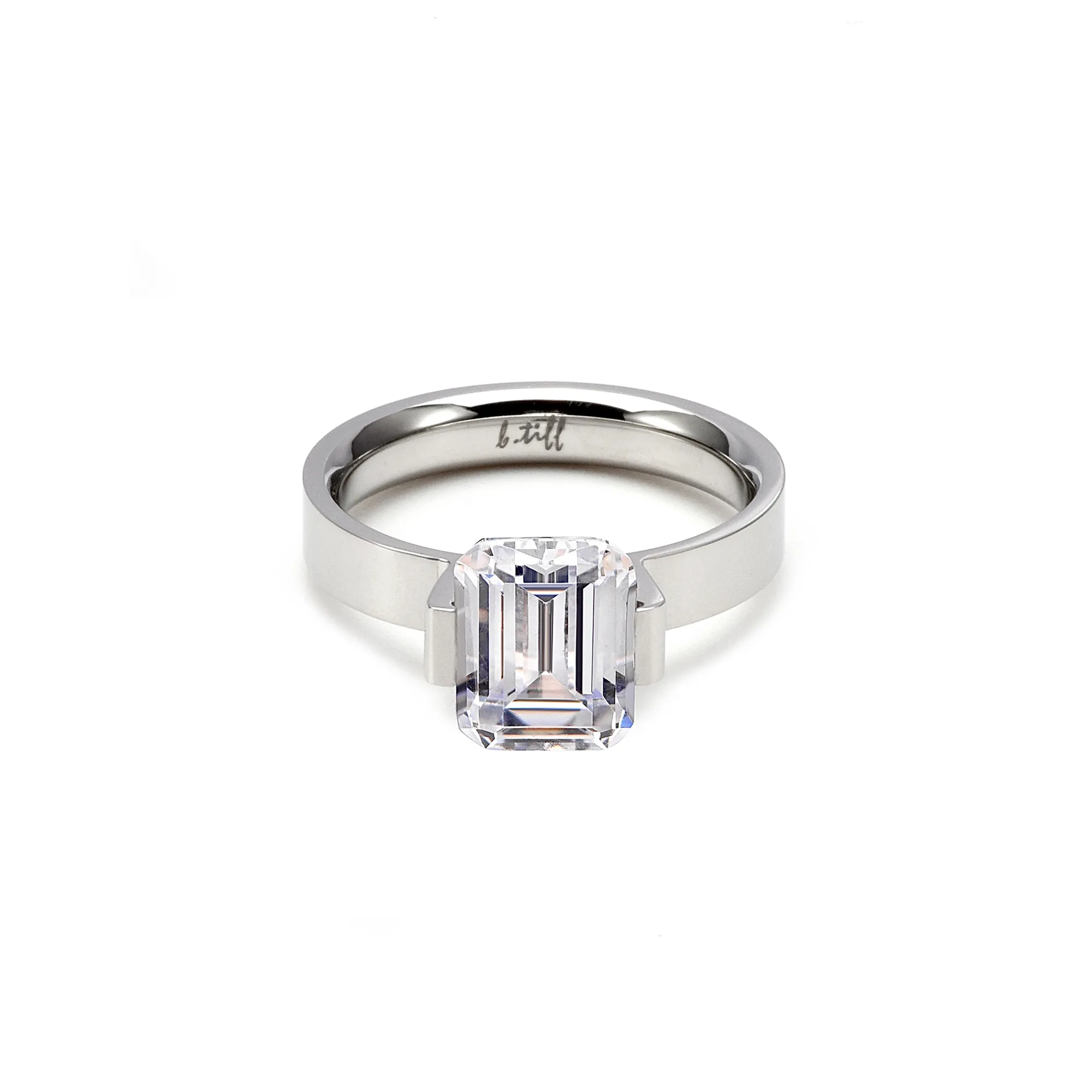 RG210W B.Tiff 3 ct Emerald Cut Engagement Ring