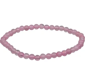 Rose Quartz 4mm Bead Gemstone Bracelet