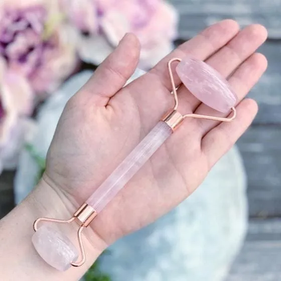 Rose Quartz Crystal Face Roller