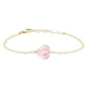Rose Quartz Crystal Heart Bracelet
