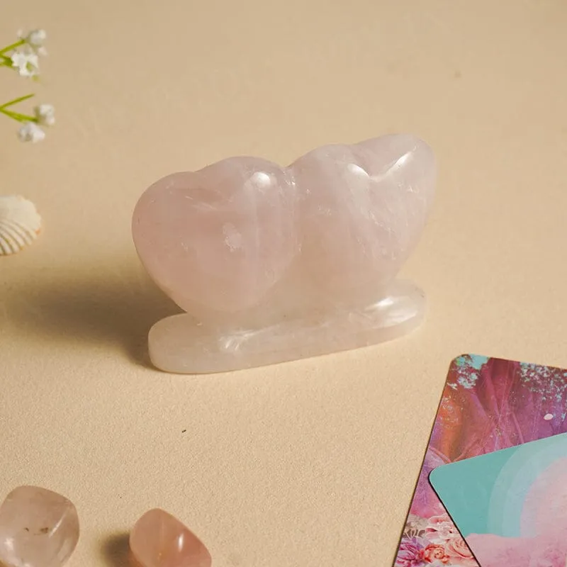 Rose Quartz Sweet Heart Showpiece