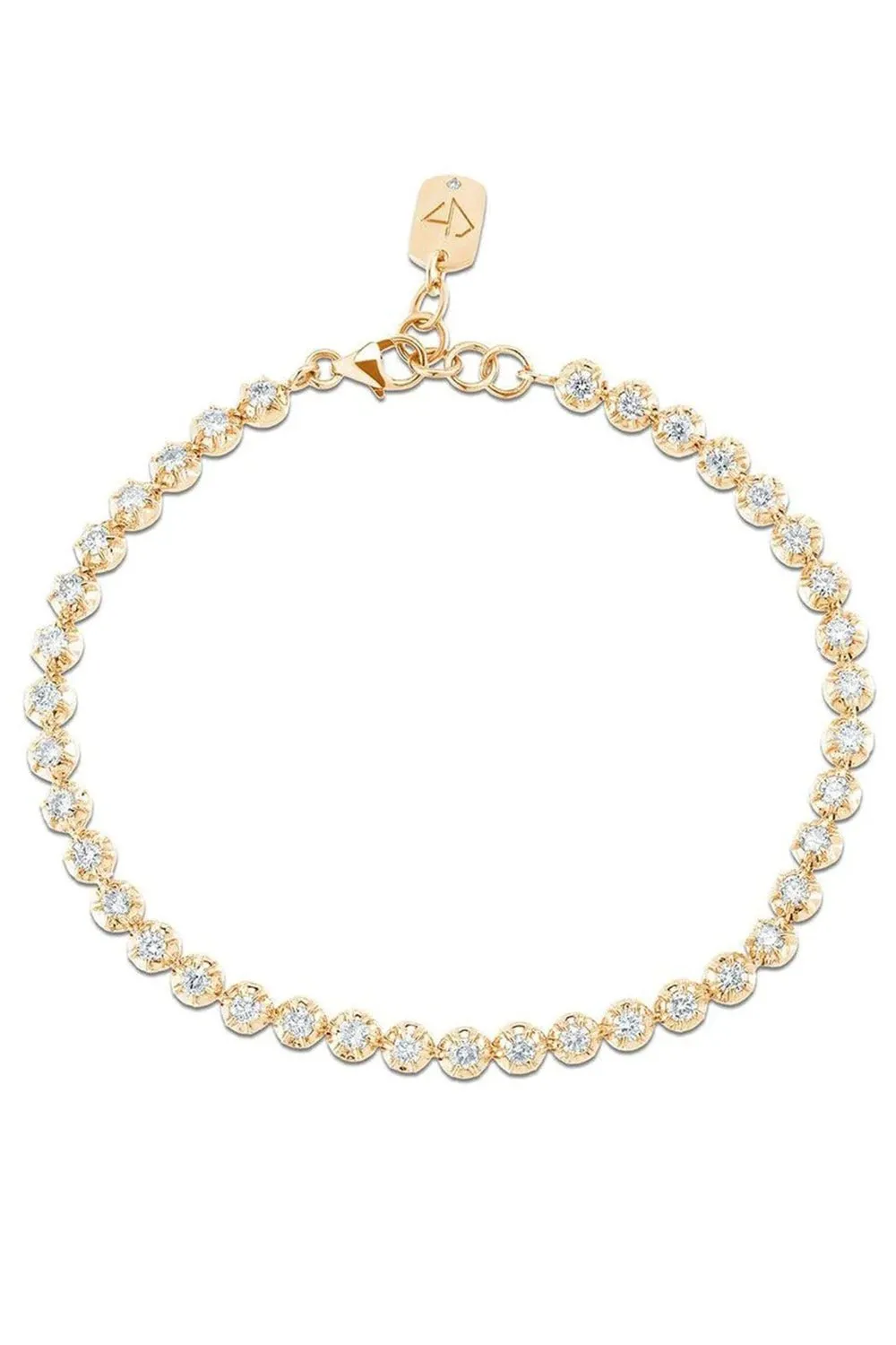 Rosette Tennis Bracelet - Yellow Gold