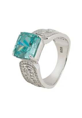 Rowena Cocktail Ring Aquamarine Silver