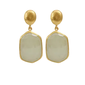 Roxanne Light Green Sapphire Slice Earrings